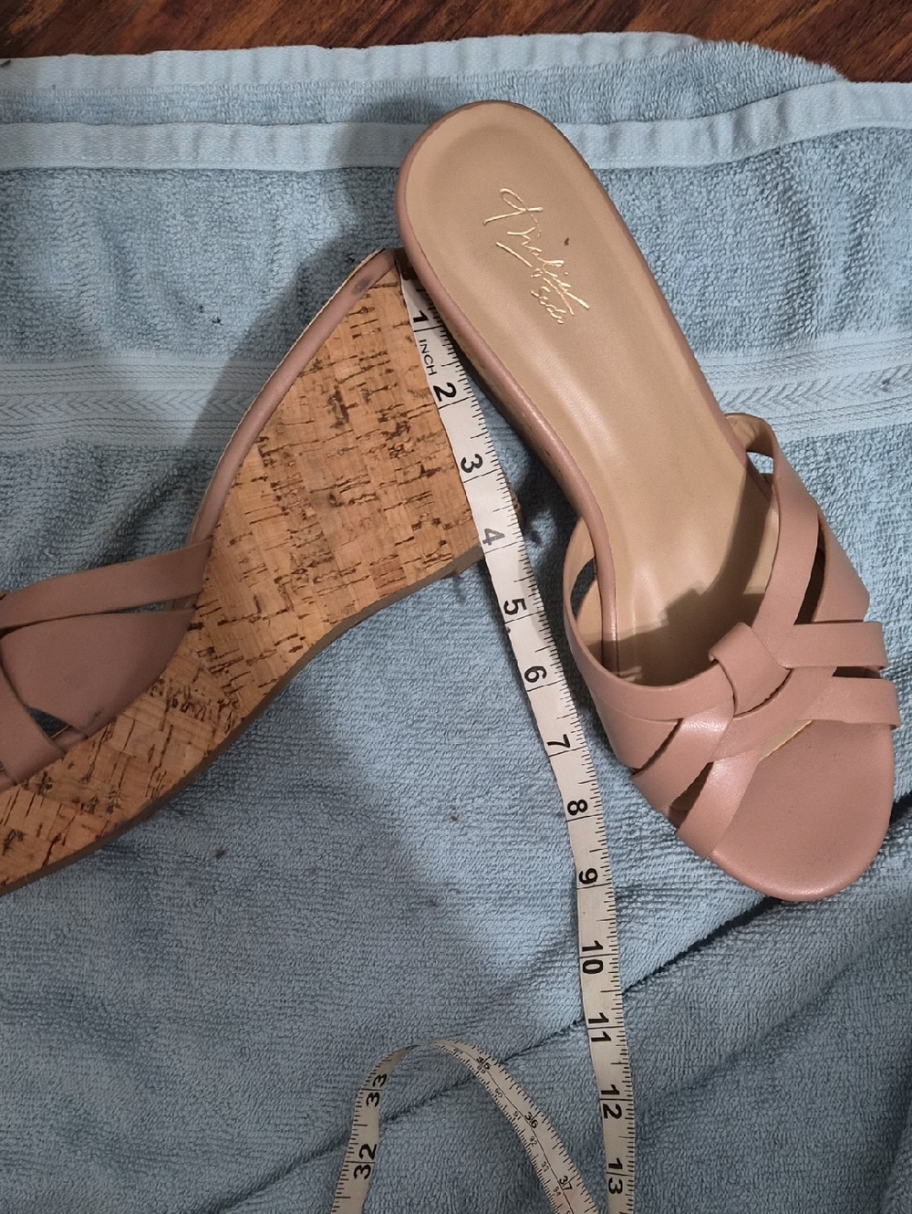 Women’s Tan Wedge Slide Sandals